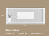 72x36" Black Eco-Friendly Silver Mirror Dual LED Light Strips Front and Back LightingUnable to ship 68199118