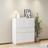 White wooden storage cabinet with 4 doors and 2 drawers W1320P191441