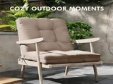 Outdoor High Back Chair Cushions Set of 2, 42"x21"x4" Tufted Waterproof Patio Cushion for Rocking & 51863908