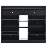 ZUN Modern Shoe Cabinet with 4 Flip Drawers, Multifunctional 2-Tier Shoe Storage Organizer with Drawers, 71629799