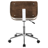 ZUN Ecru and Walnut Swivel Office Chair B062P153784