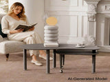 Contemporary rotatable cocktail table solid rubber wood legs, 360 degree rotating coffee table W2899P372753