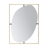 30x1x40" Poppy Mirror with Gold Metal Frame Contemporary Design Decor for Bathroom, Entryway W2078124325