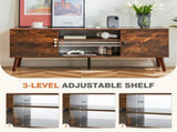 TV Stand for TVs up to 60", Modern Mid Century Entertainment Center with Storage, 2 Cabinet Media 88054514