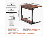 C Table, Folding C Shaped End Table with Metal Frame & Adjustable Feet, Foldable C Shaped Side 90614356