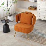 ZUN COOLMORE Boucle Accent Chair Modern Upholstered Armchair Tufted Chair with Metal Frame, Single W1539140081