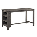 ZUN Modern Gray 1pc Counter Height Table with Built-in Shelves Wooden Multifunctional Kitchen Dining B011P178537