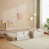 Fence Bed With Door With Board White Painted Pine Full Children's Bed 22080146