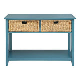 Teal Console Table with Bottom Shelf B062P189201