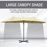 ZUN 14ft Patio Umbrella Double-Sided Outdoor Market Extra Large Umbrella with Crank, Cross Base for W2225142546