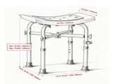 500 lbs Shower Chair, Adjustable Height Shower with Crossbar Support, Non-Slip Bench Bathtub 50489938