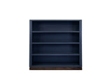 Nora Modular 60 inch High Bookshelf, No Assembly Required, Blue Denim and Whiskey Finish B108P345203