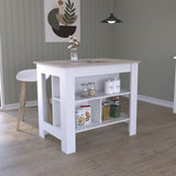 Cala Kitchen Island Antibacterial, Three Shelves, Four Legs -Light Gray / White B20092013