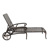 ZUN 193*64.5*93cm Backrest Adjustable Courtyard Cast Aluminum Lying Bed Bronze 10135486