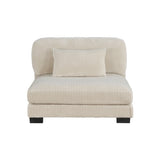 1pc Modern Living Room Furniture Modular Armless Chair Plush Beige Corduroy Fabric Upholstery B011P220636
