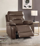Brown Power Recliner with Pillow Top Arm B062P215427