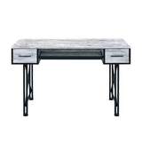 Rectangular Computer Desk with 2 Drawers, Antique White and Black B016P311793