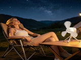 Multi-Mode Camping Fan Lantern Combo Adjustable Wind & Light Levels Timing Function, Dual Control 07290752