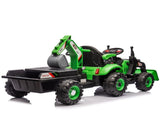 24V Kids Ride-On Electric Tractor Toy with 4-in-1 Construction Attachments W1578P230013