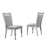 ZUN Salines Upholstered Turned Leg Dining Chairs, Set of 2, Rustic White T2574P164569