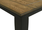 ZUN 1pc Contemporary Style Dining Rectangular Table with18" Leaf Tapered Block Feet Wheat Charcoal B011P160496