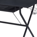 Black Computer Desk with Keyboard Tray B062P184548