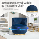 COOLMORE 360 Degree Swivel Cuddle Barrel Accent Sofa Chairs, Round Armchairs with Wide Upholstered, W395P145392