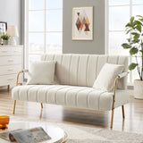 ZUN [New Design] Modern and comfortable beige Australian cashmere fabric sofa, comfortable loveseat with W2272P143253