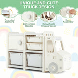 Cute Truck-shaped Organizer with Plastic Bins 49980179