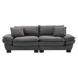Corduroy Sofa Sleeper Couch Loveseat Sofa with Pillows Comfy Upholstered Deep Seat Sofa for W676P184143