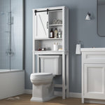 ZUN Over-the-Toilet Storage Cabinet, Space-Saving Bathroom Cabinet, with Adjustable Shelves and A Barn W40935622