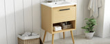 24" Bathroom Vanity with Sink Combo, Multi-functional Bathroom Cabinet with Drawer, MDF Board, N725P176330N