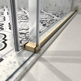 6063 Brushed Gold frameless one fixed and one shifted Shower Door,70MM 304 stainless steel large W2517P304336