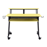 Yellow and Black Music Studio Desk with Keyboard Tray B062P184530