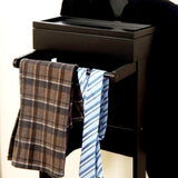 Black Portable Garment Rack,Clothes Valet Stand with Storage Organizer W76056838