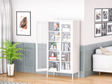 73 inches high metal storage cabinet with 2 wire mesh doors, suitable for homes, offices and dining T3421P312391