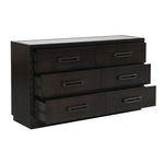 ZUN Modern Bedroom Furniture 1pc Dresser of 6x Drawers Charcoal Finish Glass Insert Top Stylish Gunmetal B011P201585