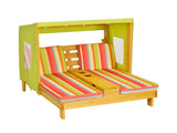 Colorful Kids Patio Lounge Chair with Cup Holders and Awning 69372296