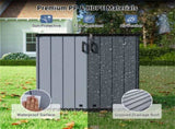 23.5 Cu.ft Outdoor Storage Shed with Lockable Door, PP HDPE Horizontal Garden Tool Cabinet - Gray 97596536