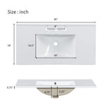 36.02-inch bathroom vanity with two soft-close doors, adjustable shelves and three drawers N729P184710K