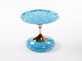 Mermaid Tail End Coffee Table Round Side Table, Modern Metal Pedestal Table, Minimalist Accent Table W2664P232834
