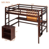 ZUN Full size Loft Bed with Desk and Writing Board, Wooden Loft Bed with Desk & 2 Drawers Cabinet 78996597