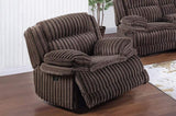 Manual Glider Recliner Fur-Like Corduroy in Chocolate B089P296896