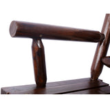 Outdoor Wood Rocking Bench Carbonized Double Rocking Chair for 2 Persons with Wide Curved Seat, 14975377