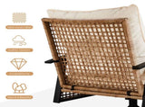 3 Pieces Outdoor Swivel Rocker Patio Chairs, Wicker Patio Bistro Set with 2 Rocking Chairs and 1 84665912