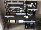 Vanity Desk with Mirror & Light, Large Drawer Three Level Storage Dresser, 3 Lighting Modes 98164513