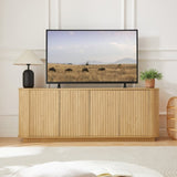 Sideboard Storage Cabinet TV Stand with wave pattern Buffet Cabinet Wooden Vertical Striped Cabinet W1162P323742