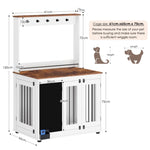 ZUN Dog crate,Graffiti dog kennel with double doors, crate interior furniture, heavy wooden dog W1687P179807