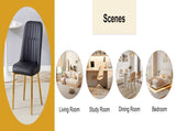 4 modern dining chairs, sleek PU leather backrest, and gold metal legs bring a comfortable home W1151P183315