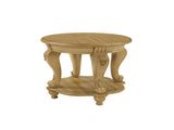 22'' Two Tone Round End Table,Solid Wood Sofa Side Table with Shelf,Living Room Corner Table Easy 47175577
